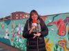 Artistes igualadines pinten un mural col·lectiu pel 8M