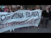 Acció dels veïns i comerciants del carrer Saclosa en contra l’ampliació de la zona blava