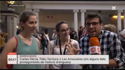 Aquesta tarda hem estat en directe al pati del teatre Kursaal vivint l’ambient de la Fira Mediterrània