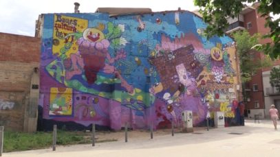 Mural del vi a Manresa