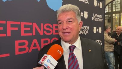 Joan Laporta fa parada a Igualada en el marc de la precampanya electoral